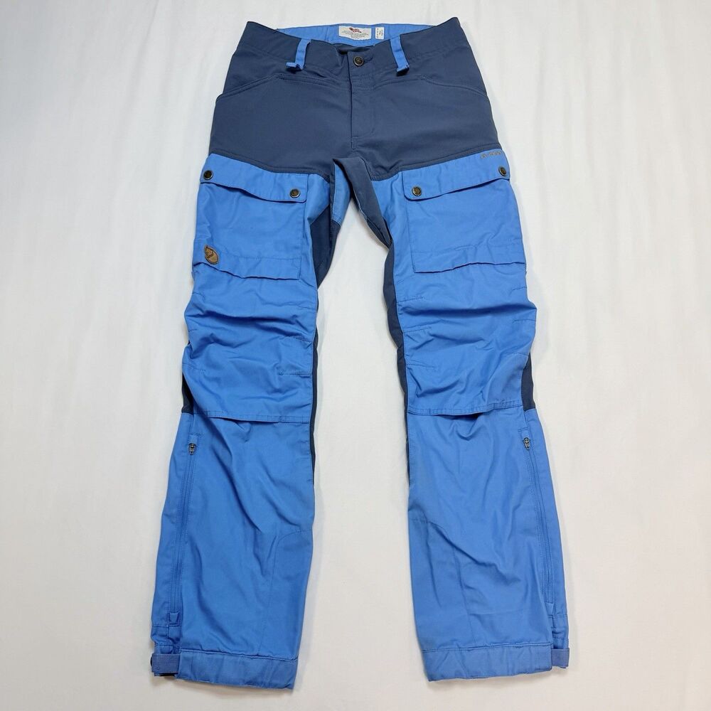 FJALLRAVEN G-1000 KEB Trousers Women EU 36 US 27" - 28" Short Blue Outdoor Hike